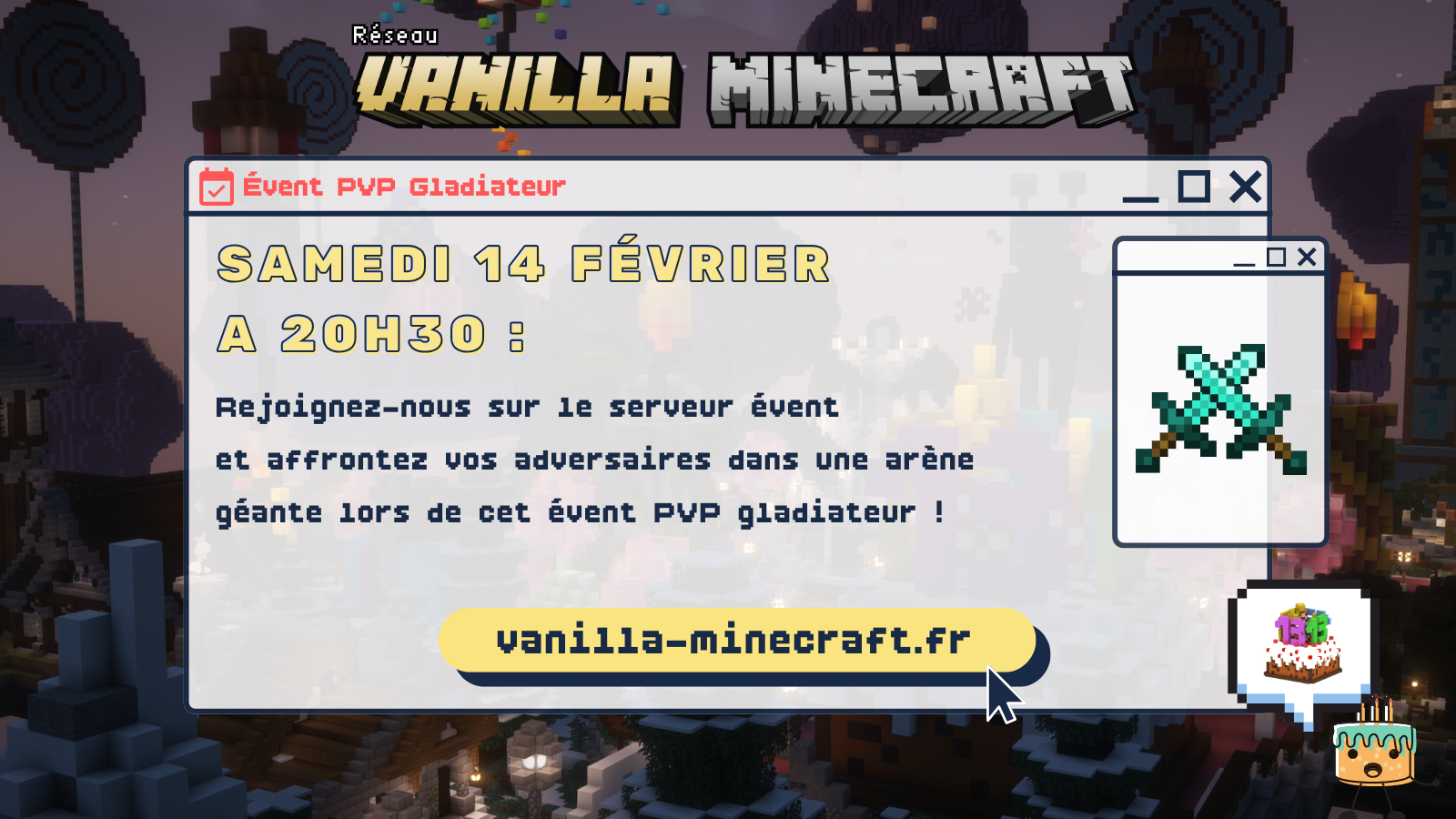 évent minecraft pvp gladiateur