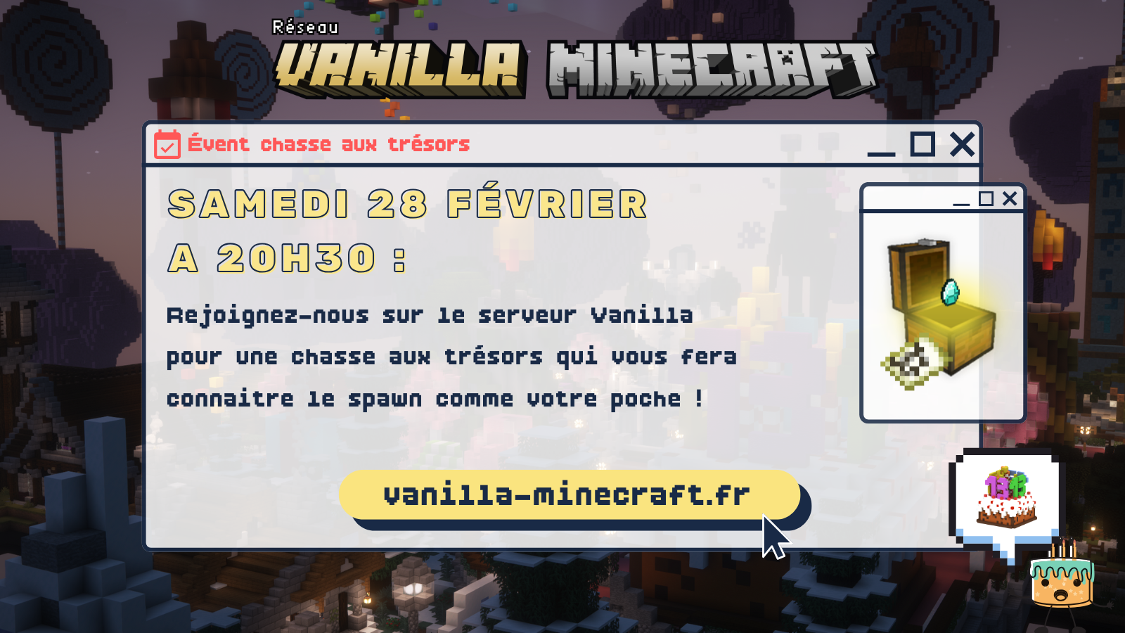 Event Chasse aux trésors minecraft